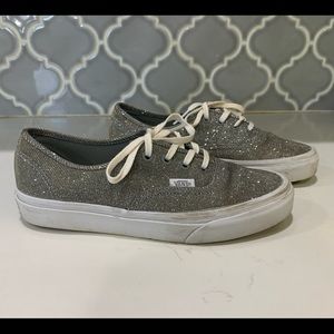 Silver Glitter Vans Womens size 7